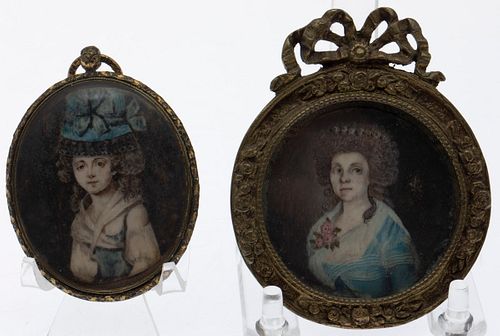 Two Portrait Miniatures, 18th Century