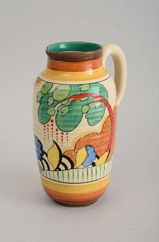 CLARICE CLIFF BIZARRE POTTERY PITCHER, IN THE "FANTASQUE" PATTERN