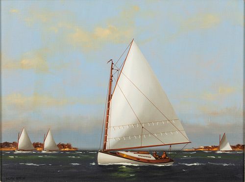 Vern Broe, Sail Boats, Oil on Board