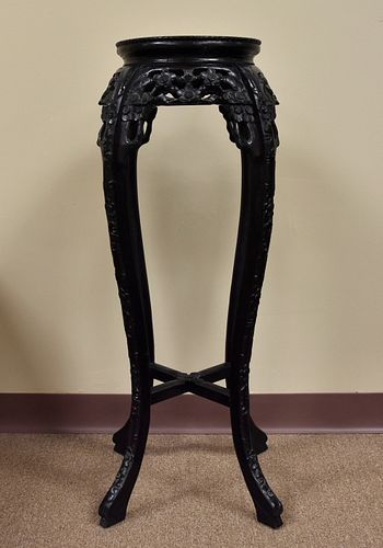 Chinese Rosewood Marble Stand