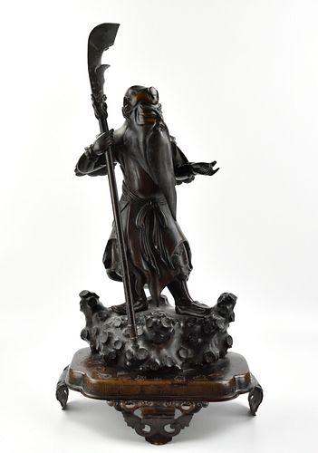 Large Chinese Cast Bronze "GuanGong" Figure