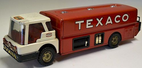 Park Plastics Co. Texaco Tanker Wagon made exclusively for Texaco, white cab, red interior, tanker b