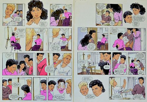 Original Comic Artwork Two pages of 5 Star original colour comic strip artwork by Gray for Look-In m