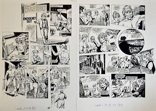 Original Comic Artwork Two pages of Bucks Fizz original pen and ink comic strip artwork by Kim Raymo