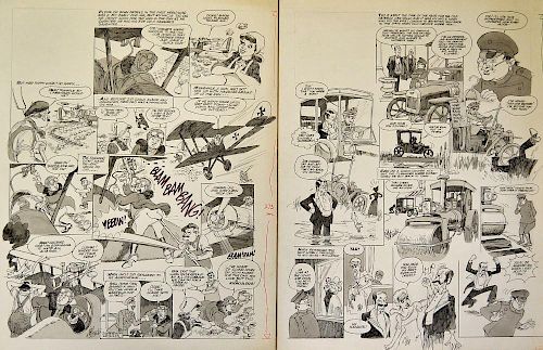 Original Comic Artwork Hand Drawn Benny Hill Story Board Artwork in original Pen & Ink By Bill Titco