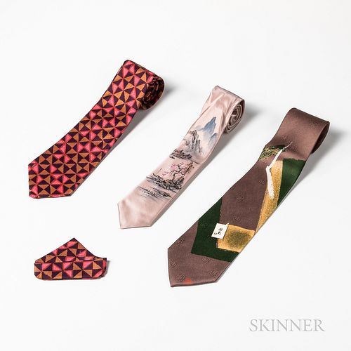Three Vintage Men's Neckties