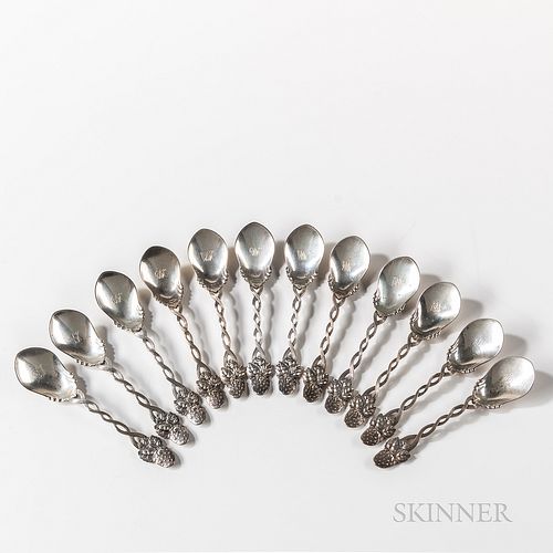 Set of Twelve Tiffany & Co. Sterling Silver Berry Spoons