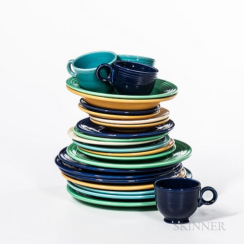 Small Group of Yellow, Green, and Blue Fiestaware