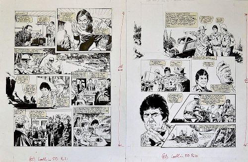 Original Comic Artwork Hand Drawn Chips Board Artwork in original Pen & Ink by Barrie Mitchell for L