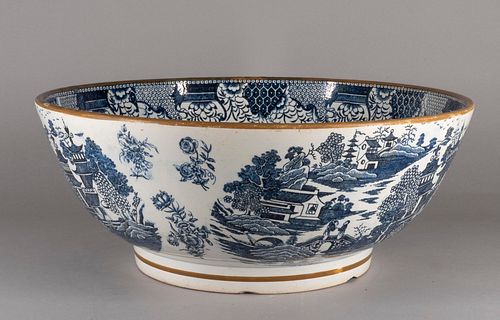 Large Staffordshire Pearlware Punch Bowl