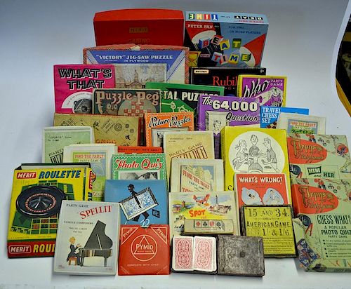 Large Selection of assorted games and puzzles 1920-60s all appear in good condition and complete, wo