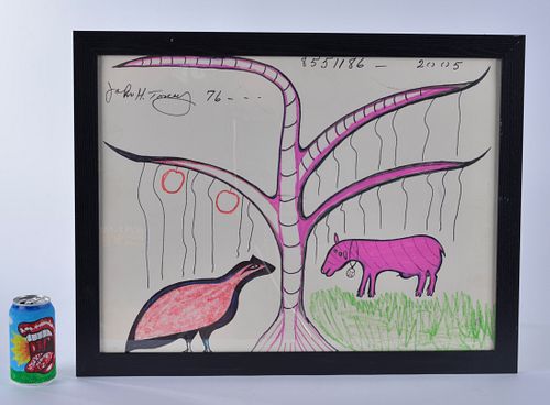 John Henry Toney drawing (animals and tree)