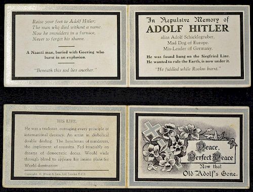 Scarce Adolf Hitler Memorial Card 'In repulsive memory of Adolf Hitler alias Adolf Schicklegruber',