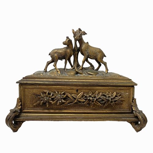 19th Century Wood Carved Jewelry Box.