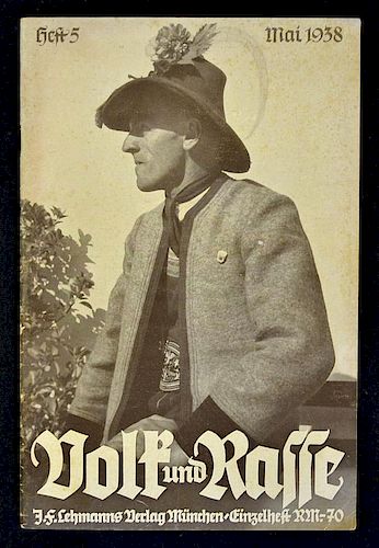 WWII Nazi Propaganda Publication Volk und Rasse (People and Race), No 4 for May 1938, rare publicati