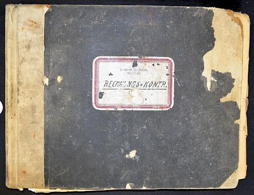 WWII Large SS ledger the title to front cover 'Auptamt SS Bericht Amstelle Rechnungs-Kontr' [Main Of