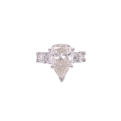 5.04ct Pear Shape Diamond Set In Platinum