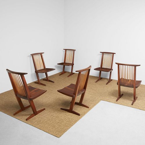 George Nakashima Set of Six "Conoid" Chairs, New Hope, Pennsylvania, 1966