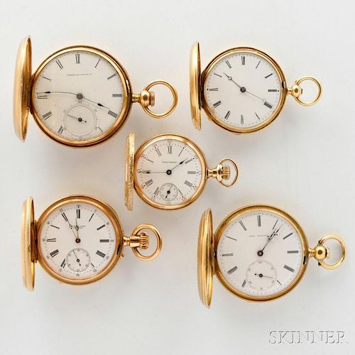 Five Gold Lady's Hunter Case Watches