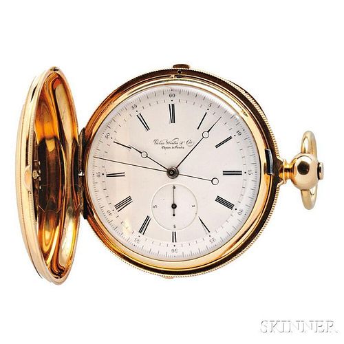 Giles Wales & Co. Independent 1/4 Second 18kt Gold Chronograph Watch