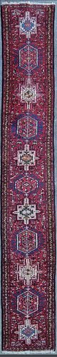 Vintage Heriz Oriental Carpet Runner