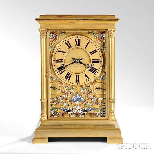 English Gilt Quarter-chiming Mantel Clock