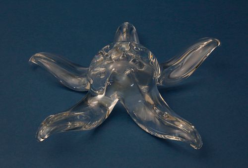 Signed Steuben Clear Crystal Starfish Designed by Robert Cassetti