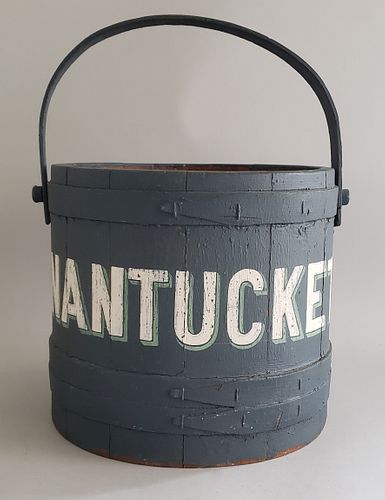 Antique Nantucket Paint Decorated Firkin