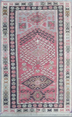 Vintage Kilim Flat Woven Oriental Carpet