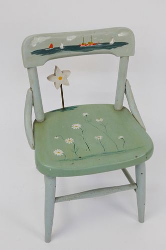Gerry Scheide Decorated Nantucket Child's Chair