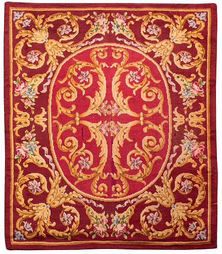 Savonnerie rug on cardboard from the Royal Tapestry Factory; twentieth century. 
Wool.