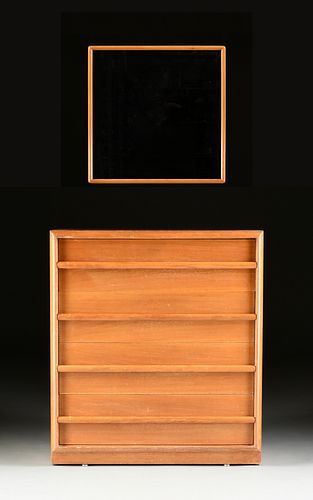 T. H. ROBSJOHN GIBBINGS (British/American 1905 - 1976) A BLOND MAPLE CHEST OF DRAWERS, WIDDICOMB FURNITURE CO, LABELED, MID 20TH CENTURY,