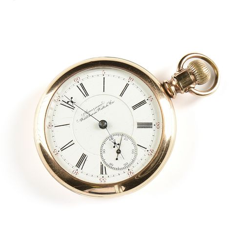 AN AMERICAN WALTHAM WATCH CO. GOLD PLATED POCKET WATCH, 21 JEWELS, 7010100, EARLY 20TH CENTURY,
