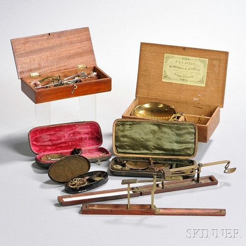 Collection of Apothecary and Coin Scales