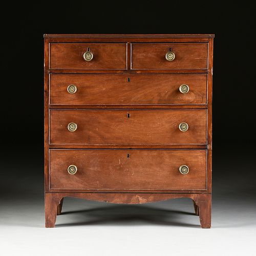 A FEDERAL FLAME MAHOGANY CHEST-OF-DRAWERS, FIRST QUARTER 19TH CENTURY,