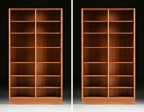 A PAIR OF DANISH MODERN TEAK BOOKCASES, BY HUNDEVAD FURNITURE, 50/14 SERIES, 1989,