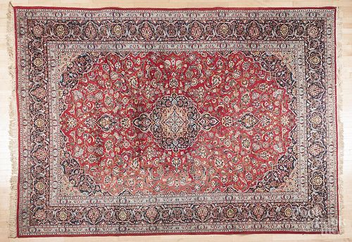 Semi-antique roomsize Persian carpet, 12' x 8'8''.