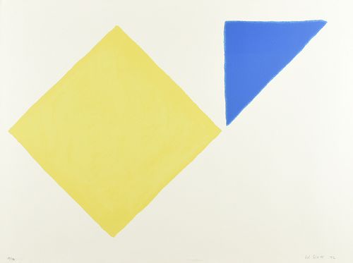 WILLIAM SCOTT (British 1913-1989) A PRINT, "Yellow Square Plus Quarter Blue," FROM "A Poem for Alexander," 1972,