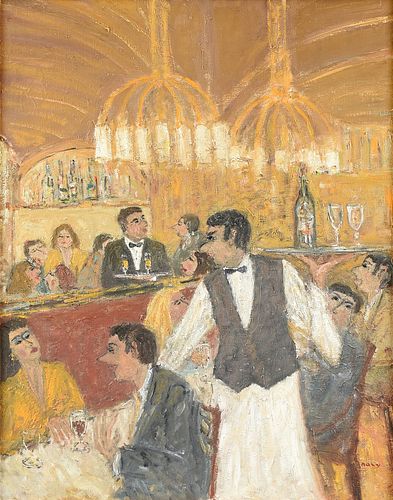 ROBERT NALY (Swiss 1900-1983) A PAINTING, "La Brasserie de Paris," 