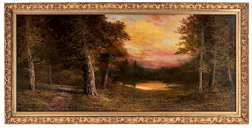 Forest Lake at Sunset by Henry Duessel 