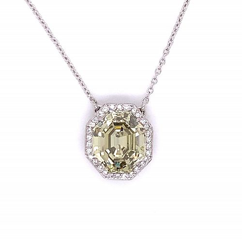 4.25 Ct GIA Certified Fancy Yellow Diamond Pendent