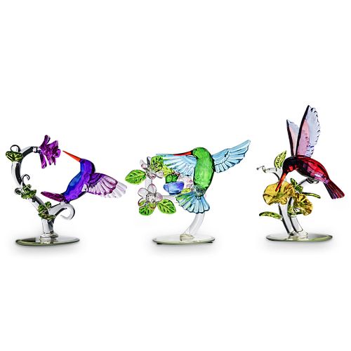 (3 Pc) Limited Edition Crystal Birds Figurines