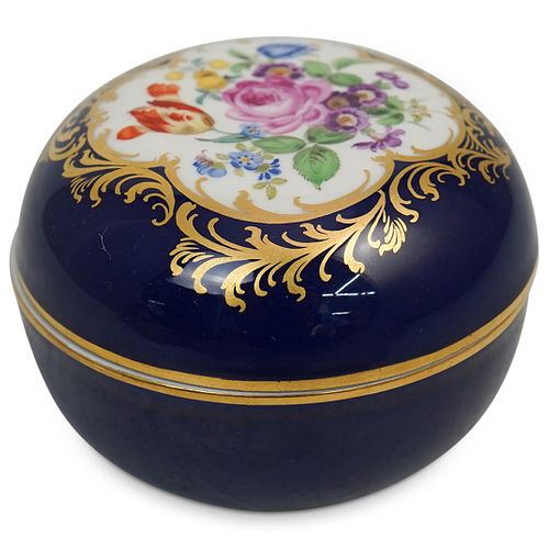 Meissen Cobalt Porcelain Circular Box