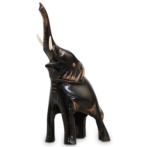 Horn Carved Elephant Figurine