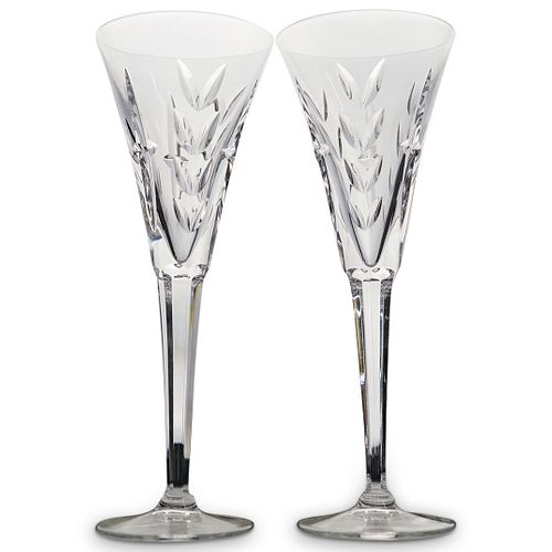 Pair of Waterford Crystal Champagne Flutes