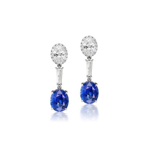Sapphire And Diamond Earrings