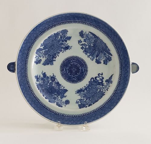 19th Century Fitzhugh Blue and White Hot Water Plate