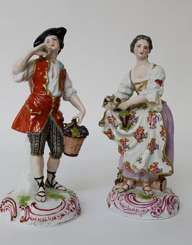 Pair of Sevres Porcelain Figures of Grape Harvesters, 19th Century