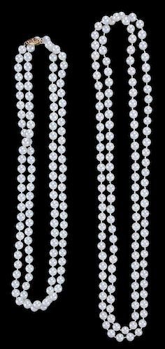 Two Single-Strand Pearl Necklaces