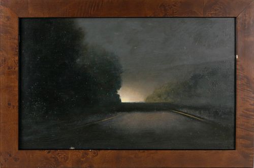 Oil on Wood Panel "Driving Back from Buffalo"